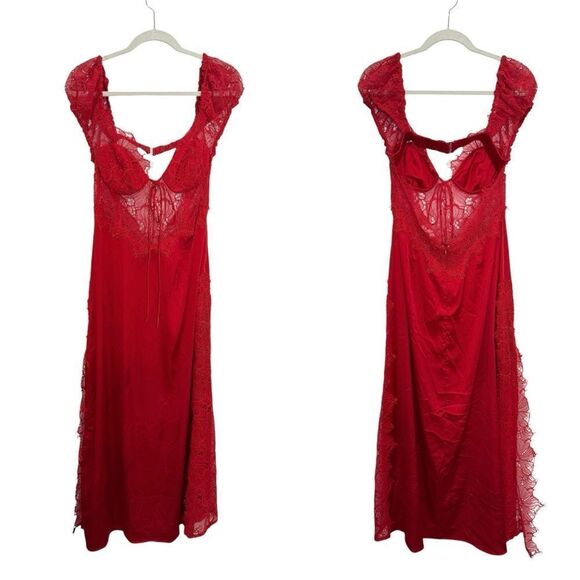 NEW FOR LOVE & LEMONS Casey Maxi Dress in Red - Picture 13 of 17